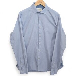 Ted Baker Endurance Dress Shirt Mens 17 36/37 Blue Long Sleeve Career Cotton